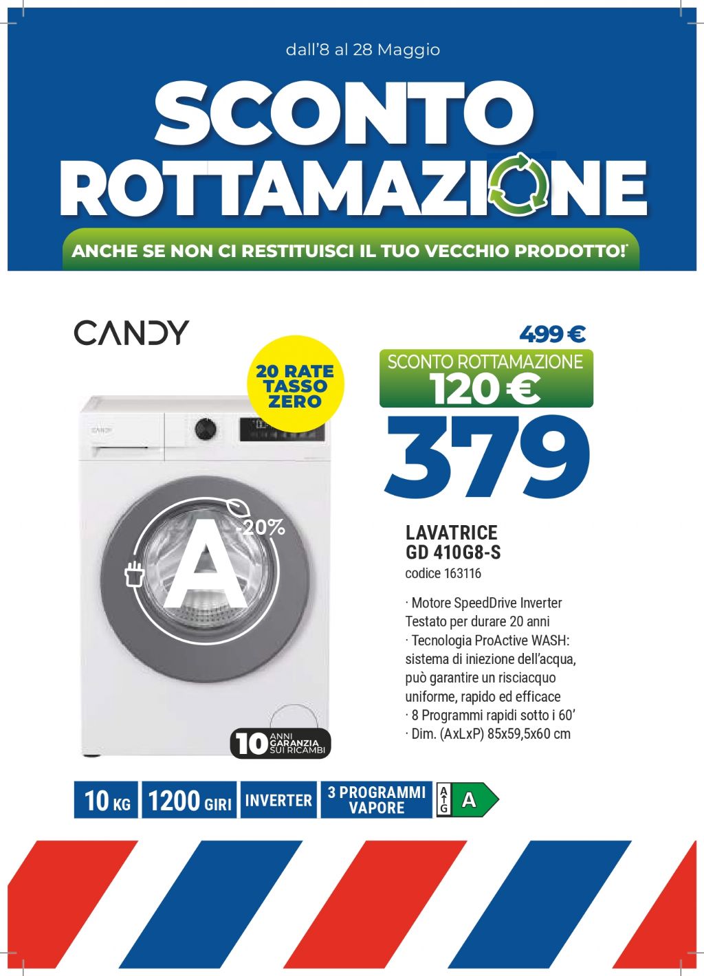 LAVATRICE CANDY GD410G8-S